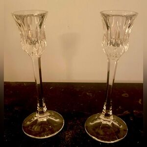 Pair of Beautiful Gorham "Althea" Lead Crystal Candlesticks, 8” H